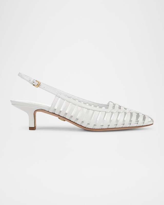 Britte Caged Leather Kitten Pumps